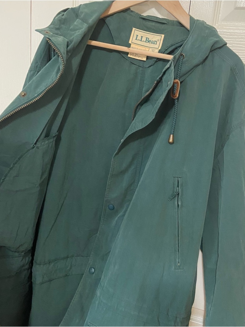 Vintage L.L.Bean Men’s Green Barn Fired Chore Spring Lightweight Coat Jacket XXL - Picture 8 of 12